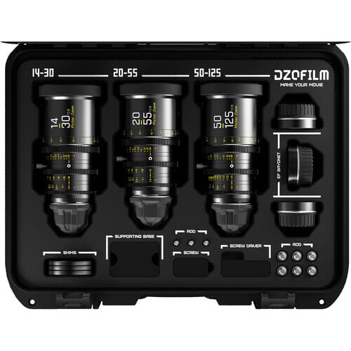 DZOFILM Pictor Zoom 3-lens kit with case (14-30/20-55/50-125 T2.8)(Black) DZOFILM Pictor Zoom 3-lens kit with case (14-30/20-55/50-125 T2.8)(Black)