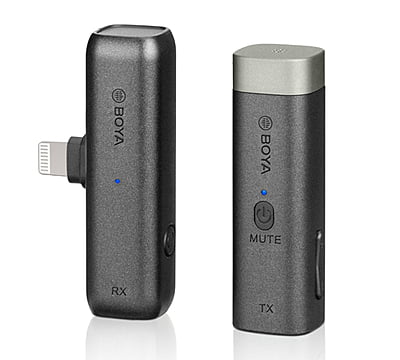 BOYA BY-WM3D Digital True-Wireless Microphone System for iOS Devices, Cameras, Smartphones (2.4 GHz)