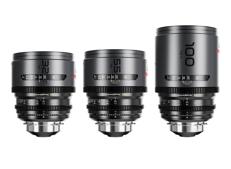 DZOFILM Pavo 2x anamorphic Prime B set 32/55/100mm T2.1 -T2.4 (100mm) Neutral Coating- PL&EF mount (feet) DZOFILM Pavo 2x anamorphic Prime B set 32/55/100mm T2.1 -T2.4 (100mm) Neutral Coating- PL&EF mount (feet)