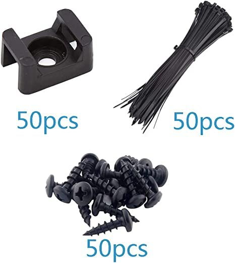 Cable Zip Ties 50Pcs Black Cable Tie Base Saddle Cable Zip Ties 50Pcs Black Cable Tie Base Saddle