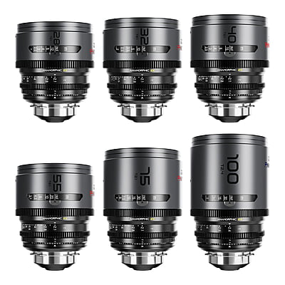 DZOFILM Pavo 2x anamorphic 6-lens set 28/32/40/55/75/100mm T2.1 -T2.4 (100mm) Neutral Coating- PL&EF mount (feet)