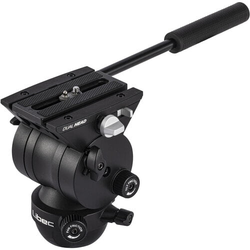 Libec Friction Video Head with 75mm Ball/Flat Base & Pan Handle Libec Friction Video Head with 75mm Ball/Flat Base & Pan Handle