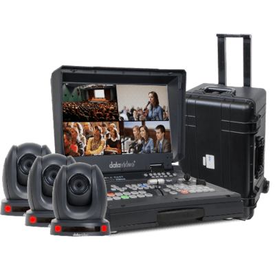 DATAVIDEO BDL-1601 - HS-1600T, three PTC-140T's and a sturdy rolling case for transport
