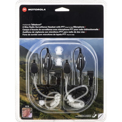 Motorola Pair of Push-To-Talk 2-Way Surveillance Headsets for the Talkabout 2-Way Radio
