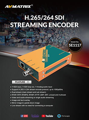 AvMatrix H.265/ H.264 SDI STREAMING ENCODER