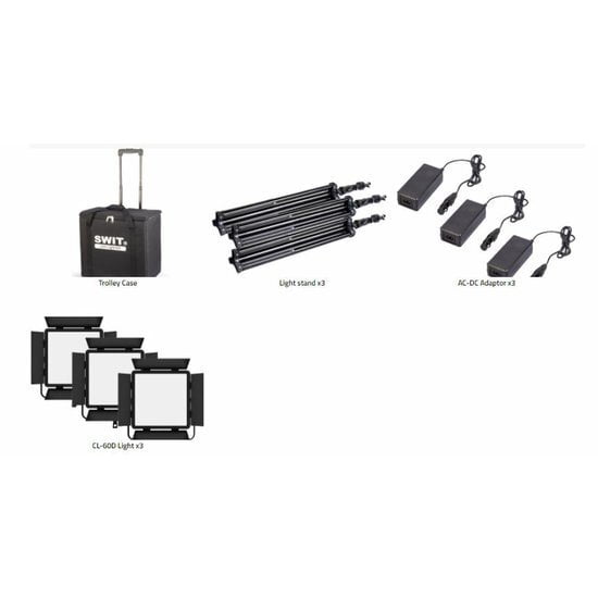 Swit CL-60D 3KIT 60W 1:1 Bi-color SMD LED panel light Swit CL-60D 3KIT 60W 1:1 Bi-color SMD LED panel light