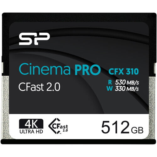 Silicon Power 512GB Cinema PRO CFX 310 CFast 2.0 Memory Card Silicon Power 512GB Cinema PRO CFX 310 CFast 2.0 Memory Card